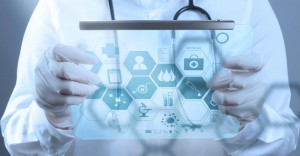 Doctor with modern computer